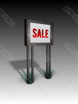 old sign board with sale text