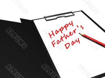 Happy father's day message written on paper