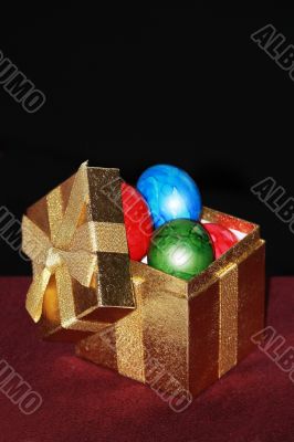 Easter eggs in a gift box