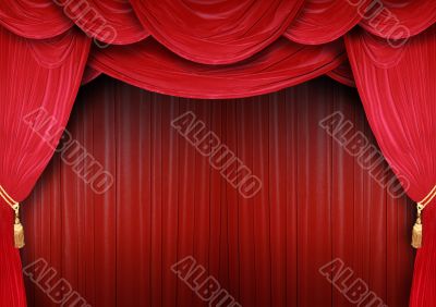 Opera house with elegant curtains