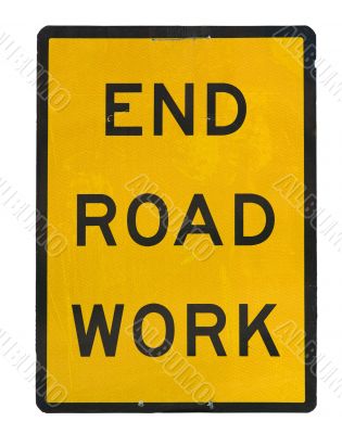 old end roadwork traffic sign