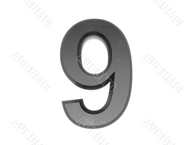 3d metal numbers , in metal on a white isolated background. 