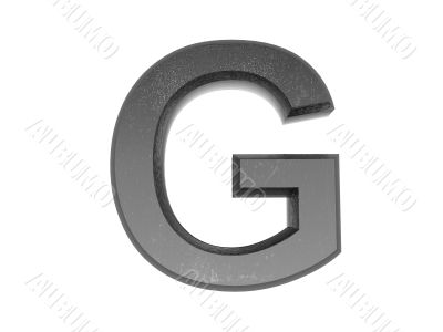 3d alphabet a in metal, on a white isolated background. 