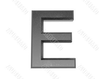3d alphabet a in metal, on a white isolated background. 