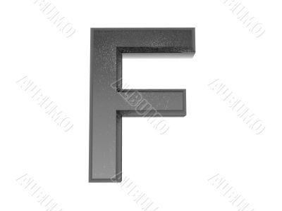 3d alphabet a in metal, on a white isolated background. 