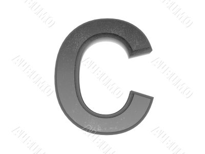 3d alphabet a in metal, on a white isolated background. 