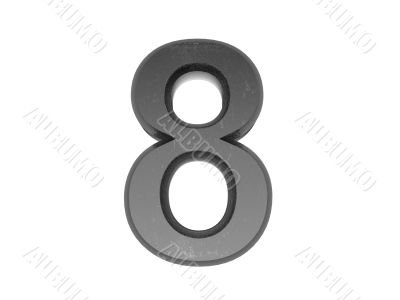 3d metal numbers , in metal on a white isolated background. 