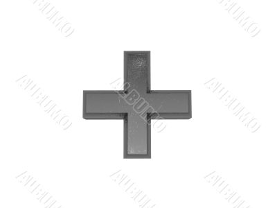 3d metal plus marks on a white isolated background. 