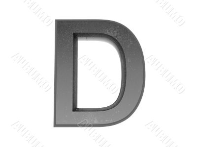 3d alphabet a in metal, on a white isolated background. 