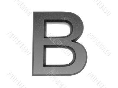 3d alphabet a in metal, on a white isolated background. 