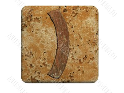 3d parentheses a in stone, on a white isolated background. 3d parentheses a in stone, on a white isolated background.