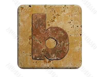 3d Letter a in stone, on a white isolated background. 