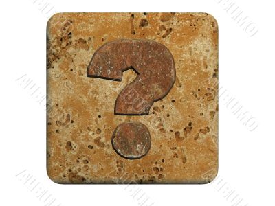 3d stone question marks, on a white isolated background. 