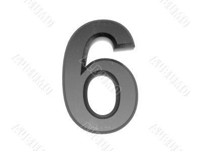 3d metal numbers , in metal on a white isolated background. 