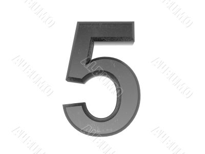 3d metal numbers , in metal on a white isolated background. 