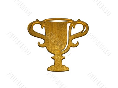 3d golden winner cup sign