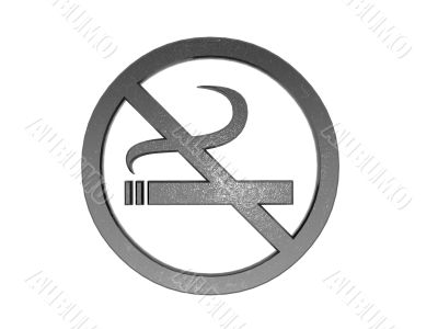 3d metal no smoking sign