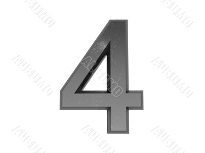 3d metal numbers , in metal on a white isolated background. 