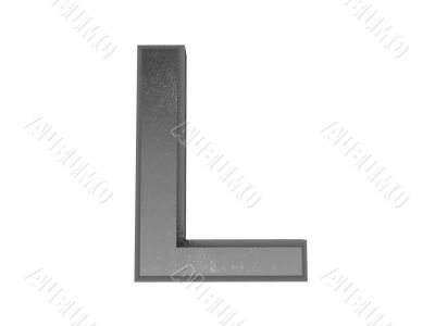 3d alphabet a in metal, on a white isolated background. 