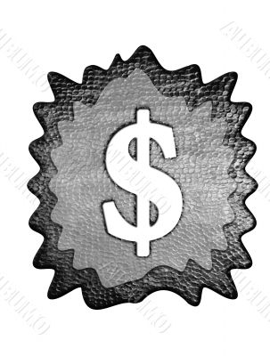 3d metal dollar mark