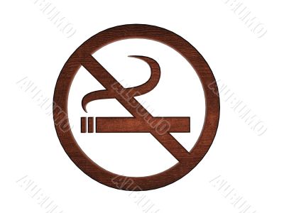 3d wooden no smoking sign