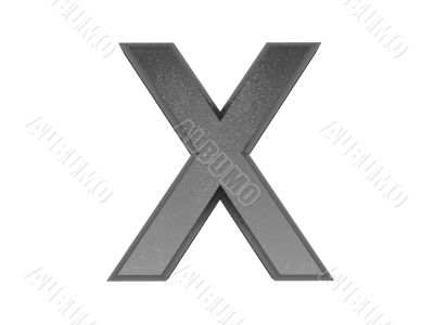 3d alphabet a in metal, on a white isolated background. 