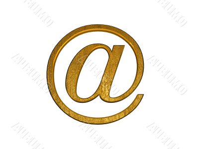 golden 3d at email symbol