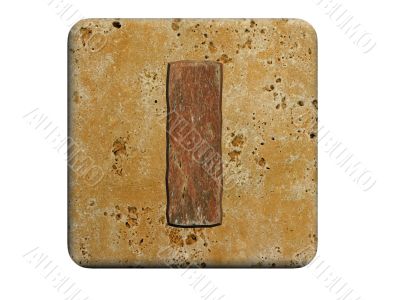 3d Letter a in stone, on a white isolated background. UPPERCASE 