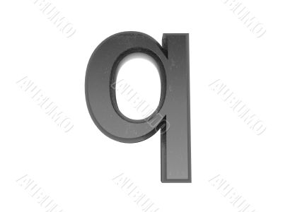 3d alphabet a in metal, on a white isolated background. 