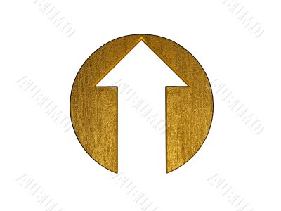 3d golden arrow symbol