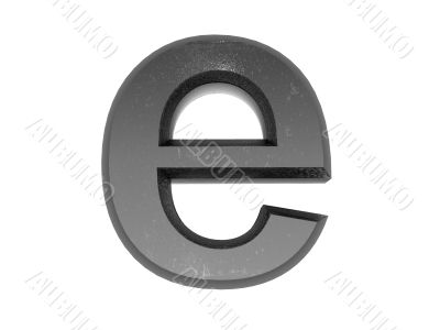 3d alphabet a in metal, on a white isolated background. 