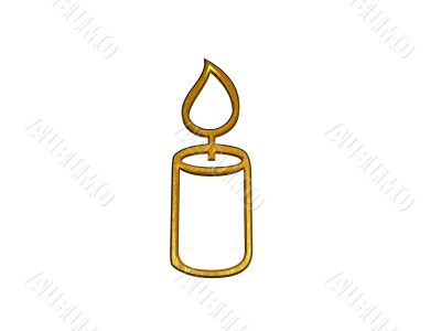 3d golden candle sign