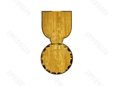 3d round golden medallion