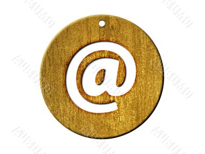 Golden 3d at email symbol