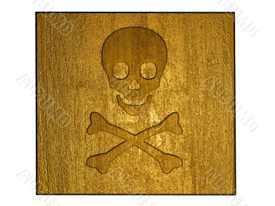 3d golden poison sign