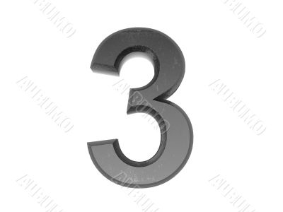 3d metal numbers , in metal on a white isolated background. 