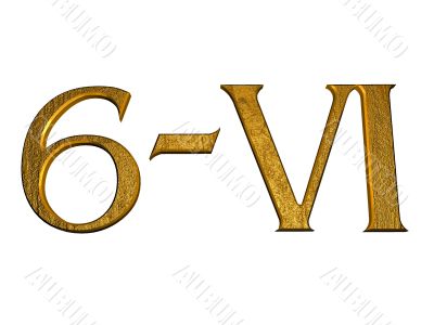 3d golden normal numbers and with Roman numeral 