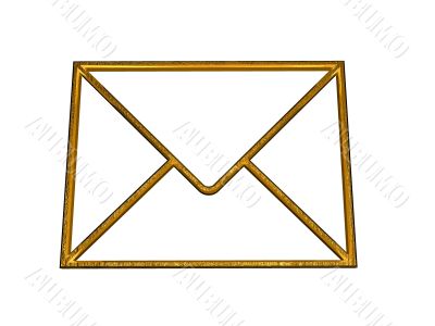 3d golden mail sign
