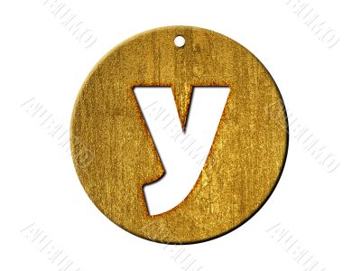 One letter of golden alphabet One letter of golden alphabet