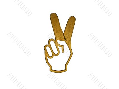 3d golden hand symbol