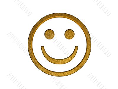 3d golden smile symbol