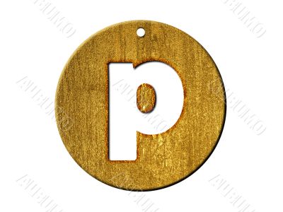 One letter of golden alphabet One letter of golden alphabet