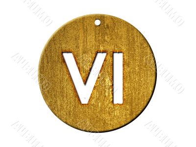 3d golden roman numeral 