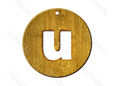 One letter of golden alphabet One letter of golden alphabet