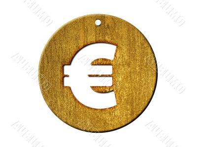 3d golden euro sign