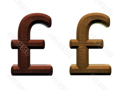 3d wooden pound mark 