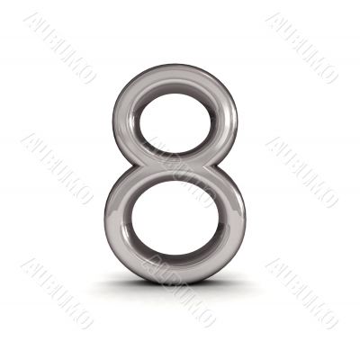 3d metal eight number 