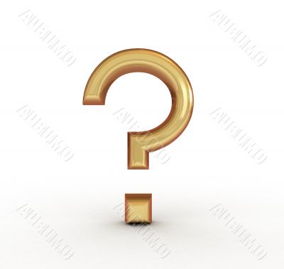 3d Golden Question Mark  