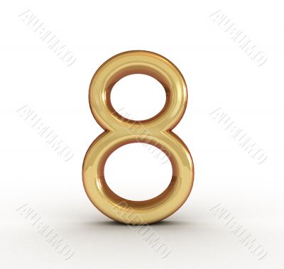 3d golden number 8