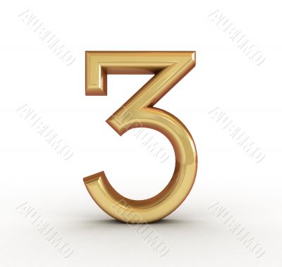 3d golden number 3